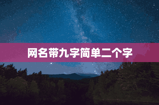 网名带九字简单二个字(网名带九字简单二个字女生)